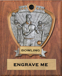 Bowling Sport Legend Shield Plaque - Male 9"x12" [P9RSLS-BWM]