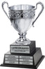 Silver-Plated Italian Metal Perpetual Trophy Cup on Twin Tier Sold Wood Base 21
