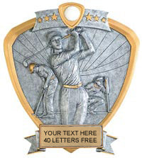 Golf Sport Legend Shield Resin Trophy - Female [RSLS-GLF]