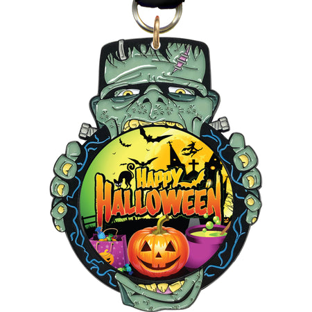 Frankensteins Monster 3.25" Glow in the Dark Enameled Insert Medal - TD Exclusive! MHLWN-FNK-GLW-DE