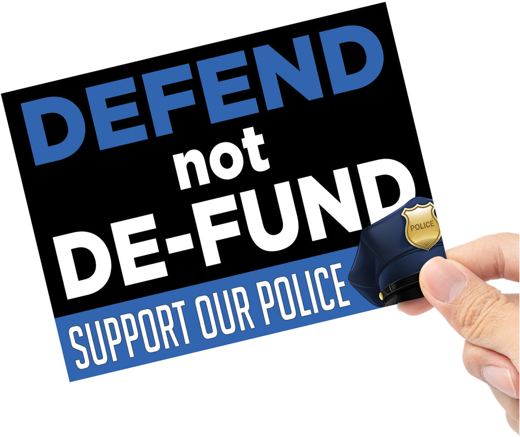 Defend Not De-Fund Flag Vinyl Sticker - 6 x 4.5 inch [STK-POL-BLM-DEFEND]