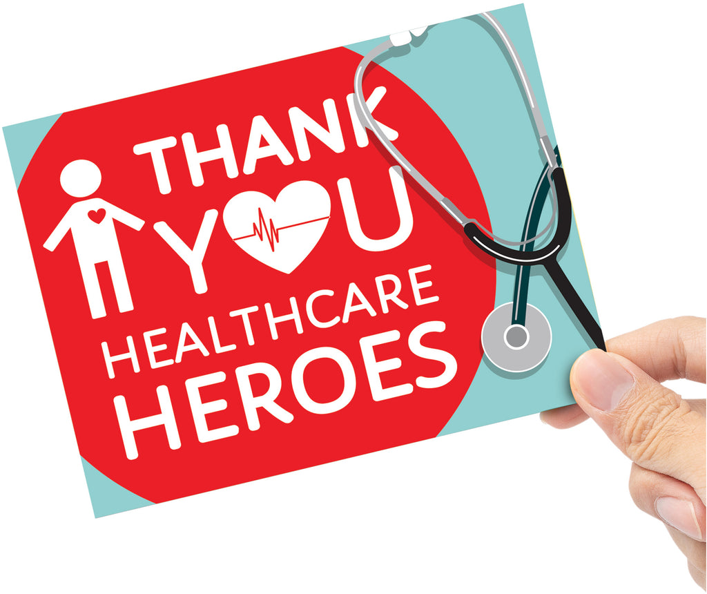 Thank You Healthcare Heroes Vinyl Sticker - 6 x 4.5 inch [STK-CRNV-MED]