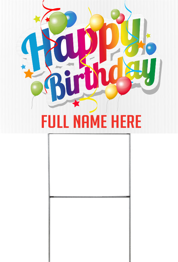 Birthday Balloons Yard Signs