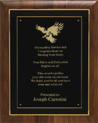 American Wood Plaque with a Black Plate and Gold Border [TD2705]