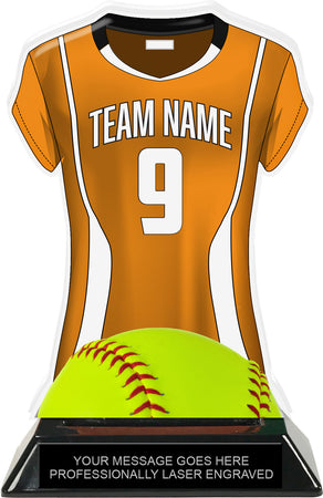 Softball Jersey Colorix-T Acrylic Trophy- Orange [TACR7-JSY-SB-ORG-Q]