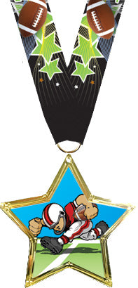 Football Star-Shaped Insert Medal [MSTRi-FB]