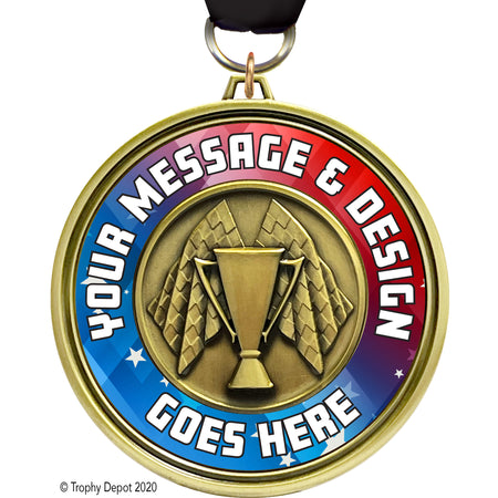 Custom 3 inch Eclipse Insert Medal - Racing [MXEL1-RC]