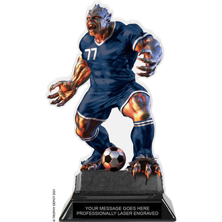 Beast Soccer Choose Your Number Acrylic Trophy - 8.5 inch Navy [TACR85-BST-SC-NVY-Q]