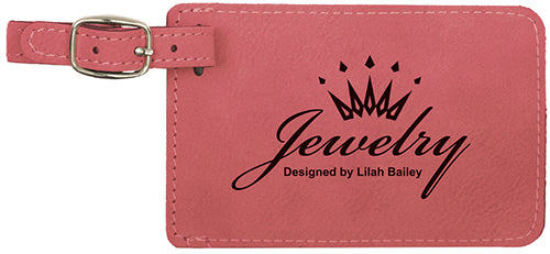 Pink Leatherette Luggage Tag [LTJ-371]