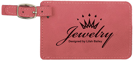 Pink Leatherette Luggage Tag [LTJ-371]