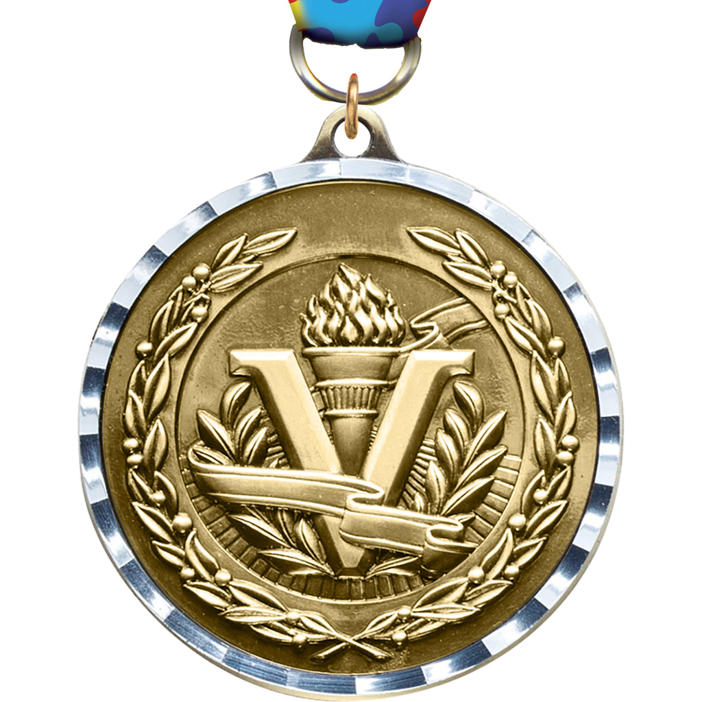 2" Victory Diecast Medal with Diamond Cut Border [MM2DC-VY]