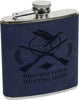Laserable Leatherette 6 oz Flask- Blue [FLSKJ-620]
