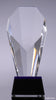 Faceted Crystal Fan Award with Blue Accents - 7.5 inch [CM633]