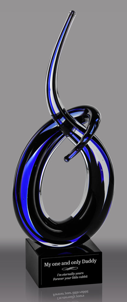 Black & Blue Glass Curl- 9.5 inch [AGC19]