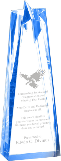 Sculpted Acrylic Blue Stars - 10 inch [A10SSCB]