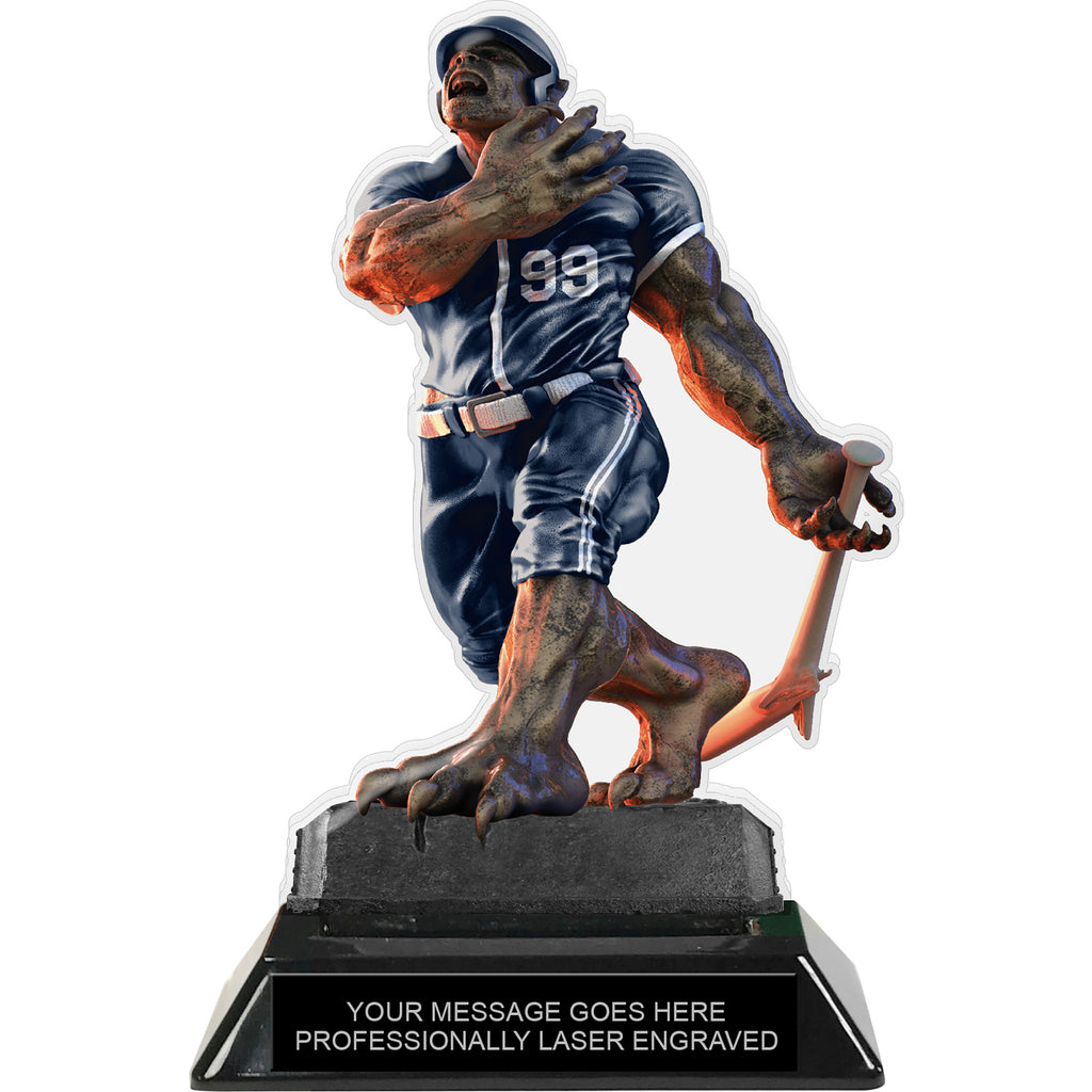 Beast Baseball Choose Your Number Acrylic Trophy - 7 inch Navy [TACR7-BST-BS-NVY-Q]