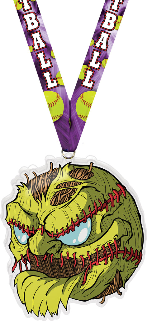 Softball Zomball Colorix-M Acrylic Medal - 5 inch [MACR5-ZMBL-SB-Q]