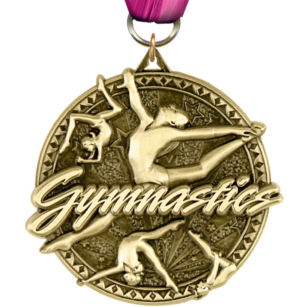 2" Gymnastics Female Ultra-Impact 3-D Medal [MDTD2-GF]