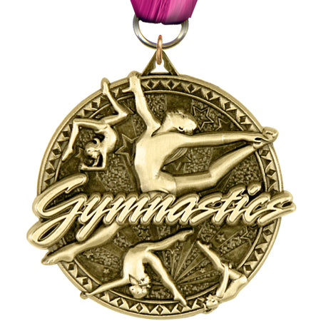 2" Gymnastics Female Ultra-Impact 3-D Medal [MDTD2-GF]