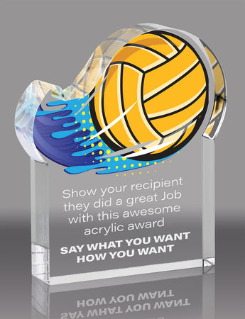 Water Polo Splatters Acrylic Award- 4x5 inch [ASLM-45-WTRPLO-Q]