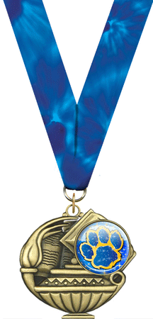 2" Paw Blue & Gold Insert Academic Medal [MAP2-i-PAW-BLGD]