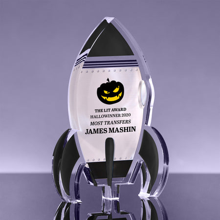 Black Full Color Rocket Acrylic Award - 5 inch [AFCRKT-BLK-5-Q]