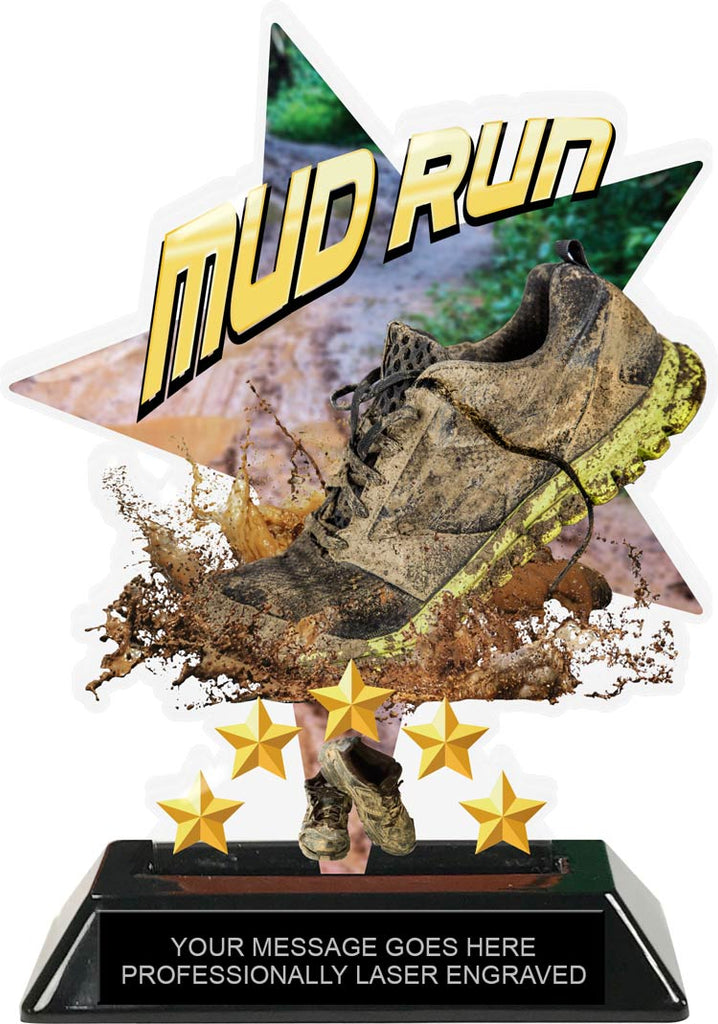 Mud Run Shattered Star Colorix Acrylic Trophy- 7 inch [TACR7-STR-MDRN-Q]
