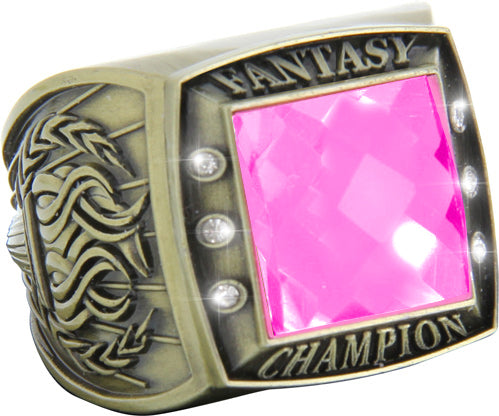 Fantasy Championship Ring with Pink Center Stone- Gold [RGSJ-G-FANCH-PNK]