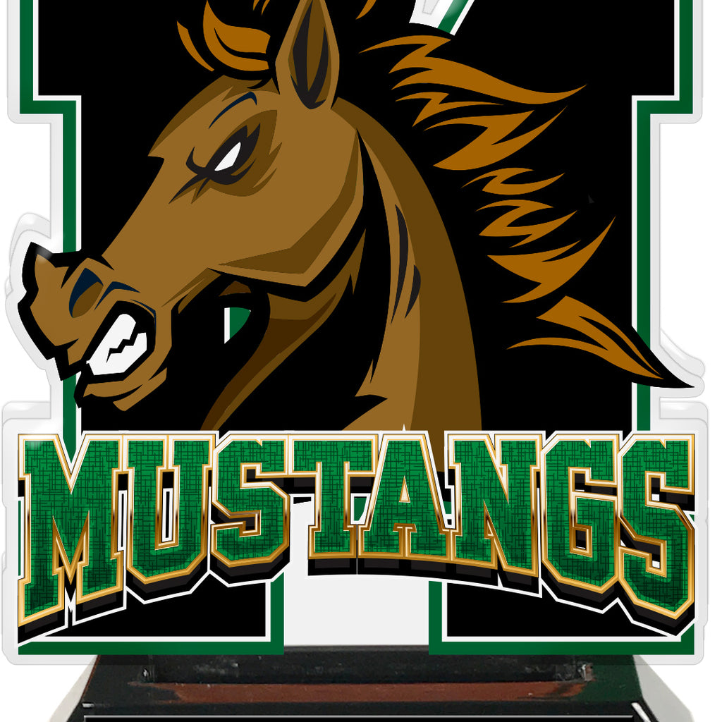 Mustangs Mascot Colorix-T Acrylic Trophies - Green
