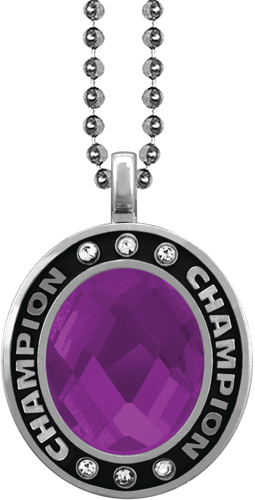 Purple Gem Silver Champion Charm [CSOV-CHMP-STN-PRP-S]