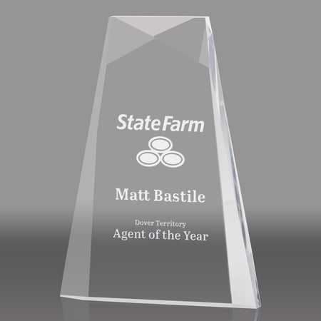 3/4 inch Thick Faceted Acrylic Wedge - 6 inch [ARW75-6-CLR]