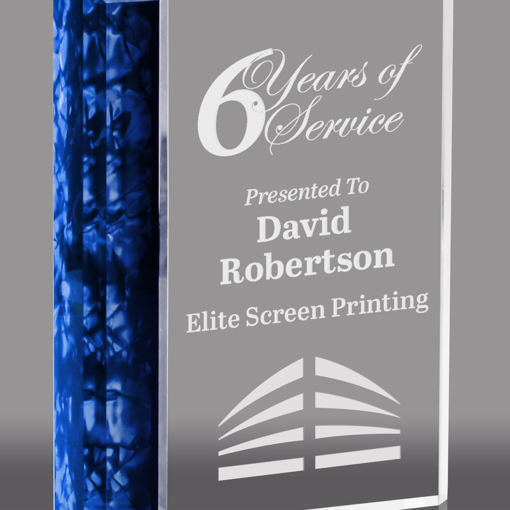 Blue Pearl Edge Plaques- Engraved