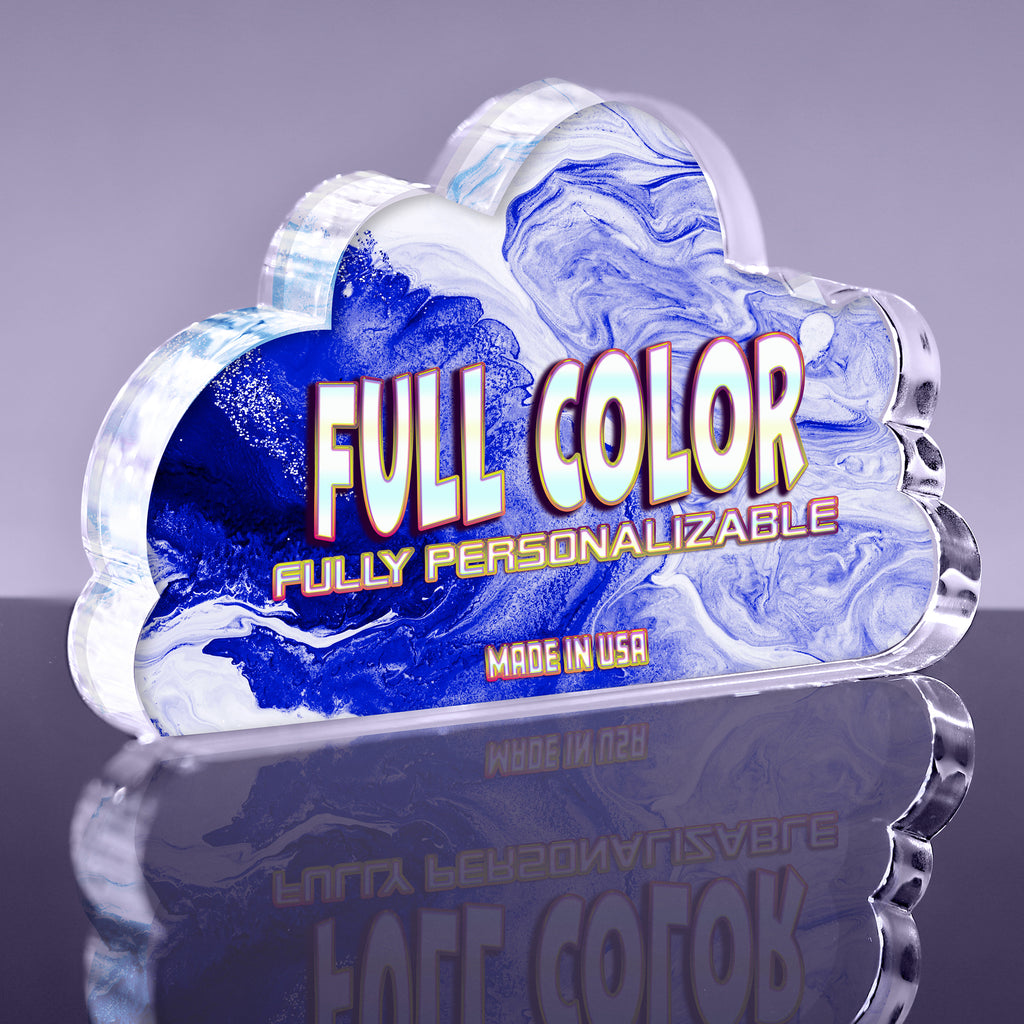 1 inch Thick Acrylic Cloud Awards - Color