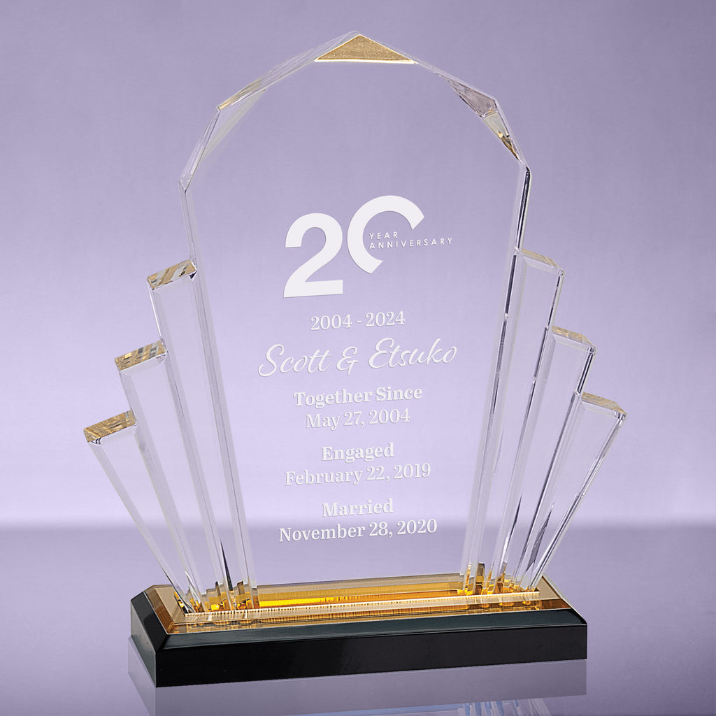 Faceted Impress Acrylic Award - Gold - 6x9 [AJF10-GLD-9]
