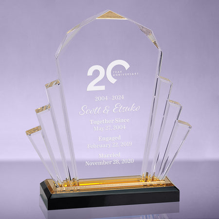 Faceted Impress Acrylic Award - Gold - 6x9 [AJF10-GLD-9]