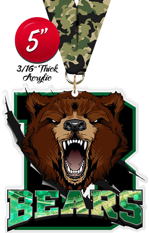 Bears Mascot Colorix-M Acrylic Medal [MACR5-MSCT-BEAR-Q]