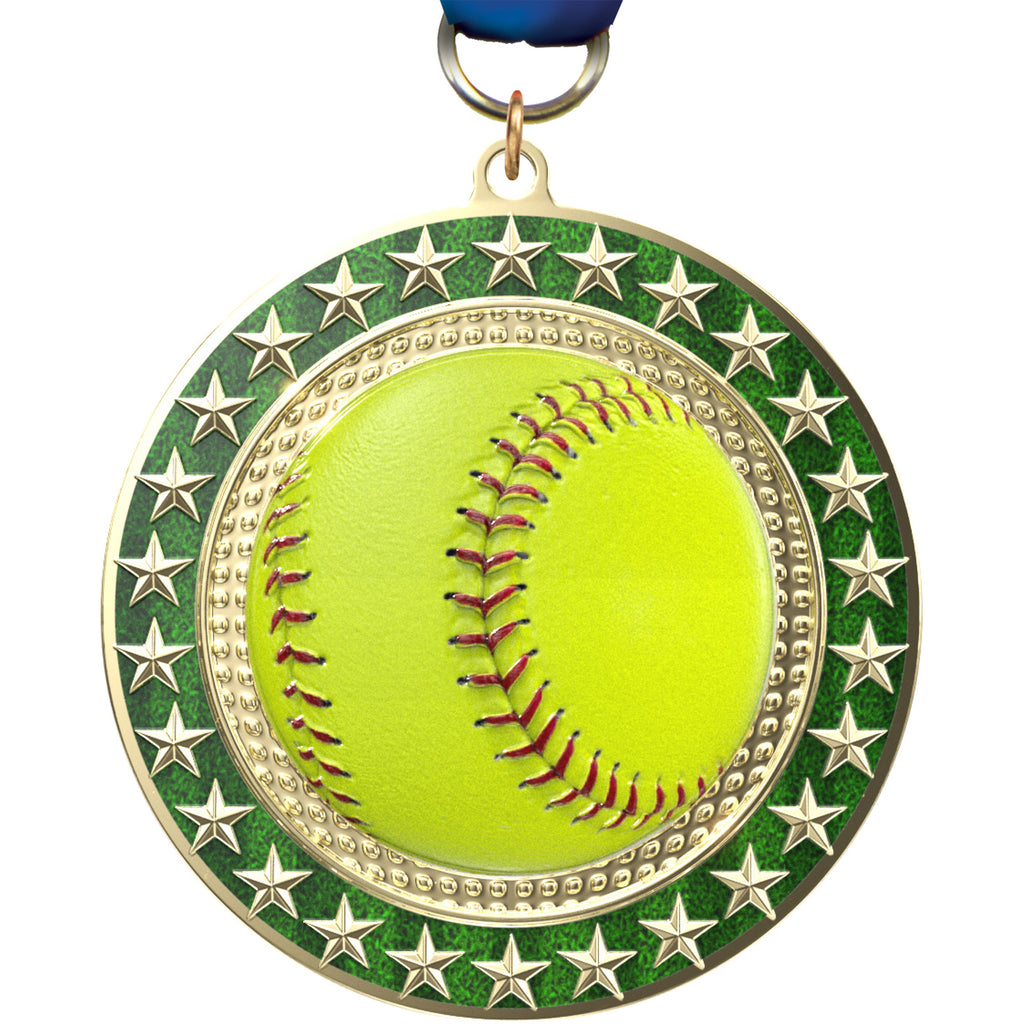 3" Softball Radiant Star Medal [MSRSB3-SB]