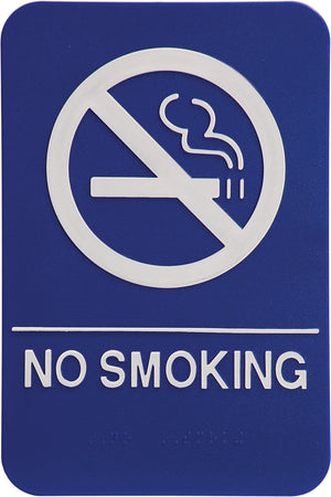 ADA 6 x 9 Blue/White No Smoking Sign [AJDA-207]