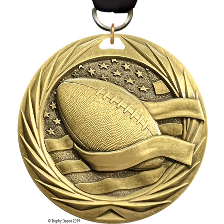 Flag Football 2.75 inch Blade 3D Diecast Medal [MBD2-FLGFB]