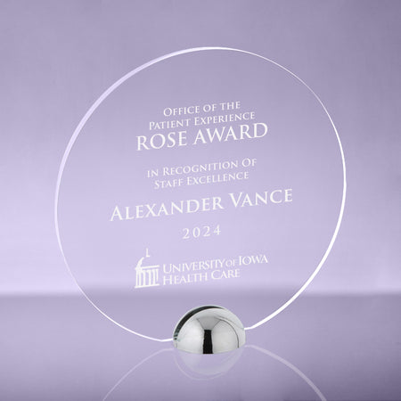 Crystal Holly with Metal Stand - 6.125 inch [CPHG6]