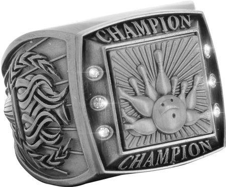 Championship Ring with Activity Insert- Bowling Silver [RGSJ-S-CHMP-BW]