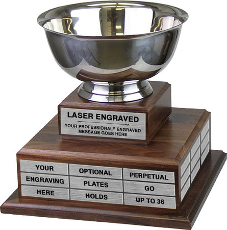 10" Revere Bowl Perpetual Trophy on Genuine Walnut Base [TPP2L-RBWL]