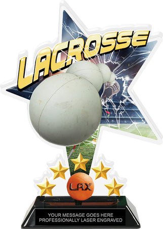 Lacrosse Shattered Star Colorix Acrylic Trophy- 8.5 inch [TACR85-STR-LC-Q]