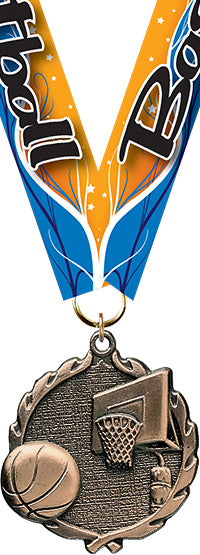 Basketball Wreath Medal- Bronze [MP18-BK-B]