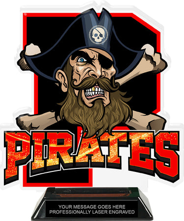 Pirates Mascot Colorix-T Acrylic Trophy- 8.25 inch [TACR8-MSCT-PRT-Q]