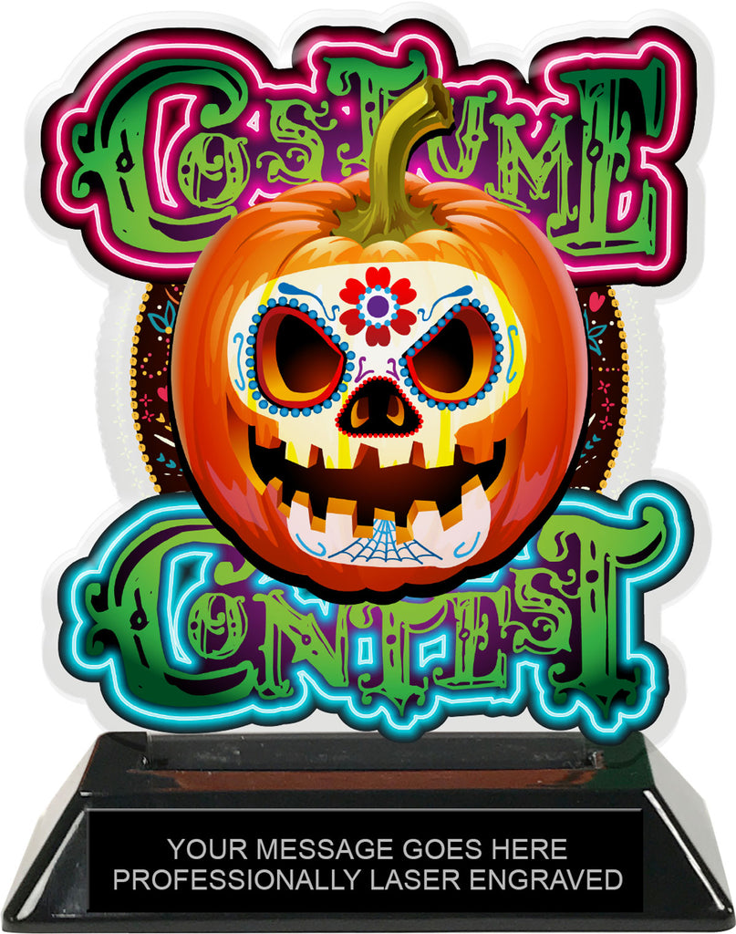 Halloween Sugar Skull Costume Contest Colorix-T Acrylic Trophy - 6.25 inch [TACR6-HLWN-SGRCOS-Q]