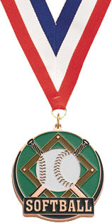 Softball Enameled Medal [M2EP-SB-B]