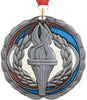 Victory Torch Epoxy Color Medal - Silver [MEC2-VY-S]
