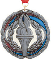 Victory Torch Epoxy Color Medal - Silver [MEC2-VY-S]