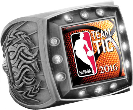 Custom Full Color 12 Stone Championship Ring- Silver [RXGSJ-S-12ST]